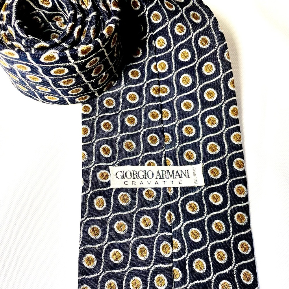 GIORGIO ARMANI Italian Silk & Linen Tie - Picture 2 of 6